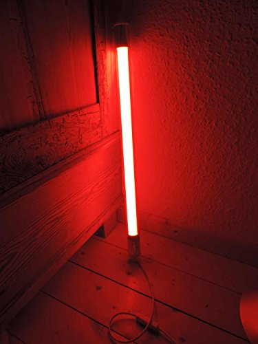 Lichtidee Led Leuchstab IP20 63cm rot 10Watt Party Deko Schaufenster farbig bunt mit weißem Kabel und Schalter von Lichtidee