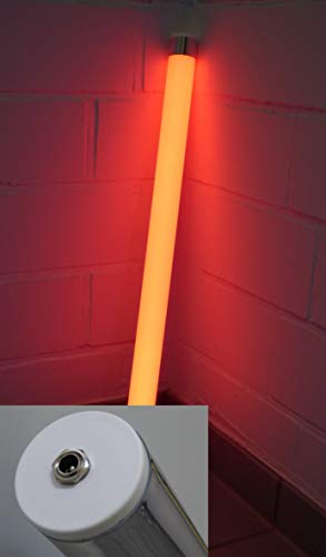 Lichtidee Led Leuchtstab matt softton rot 60cm 12Volt mit Steckertrafo Anschluß an Steckdose Dekostab Stablampe von Lichtidee