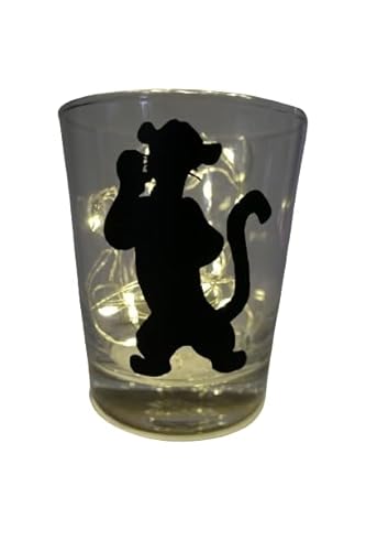 Lichtidee Teelicht Glas Windlicht Tischlicht Print schwarz mit Tigger Herbst Handmade Unikat Maritim Geburtstag Ostern Muttertaggeschenk, Höhe 9cm, von Lichtidee