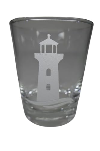 Lichtidee Teelicht Glas Windlicht Tischlicht Print weiß mit Leuchtturm weiß Herbst Handmade Unikat Maritim Geburtstag Ostern Muttertaggeschenk, Höhe 8cm, von Lichtidee