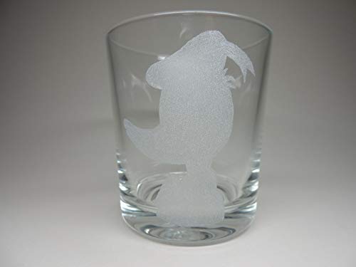 Lichtidee Teelicht Glas Windlicht Tischlicht graviert mit Donald Duck Handmade Unikat Ostern Muttertaggeschenk, Höhe 8cm, von Lichtidee