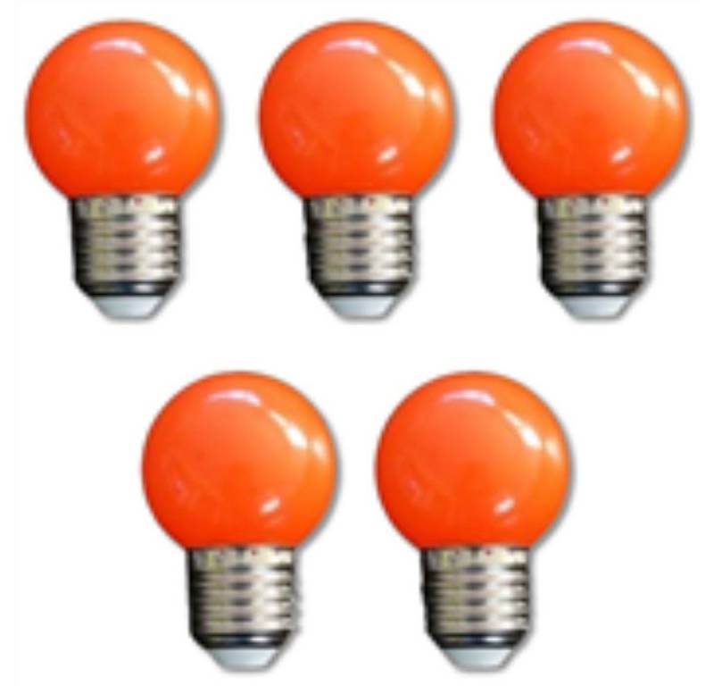 Lichtideen LED-Leuchtmittel 7361 LED Tropfen Lampe 1 Watt rot Sockel E-27 5-er SET, E27, Lichtideen / Rot von Lichtideen