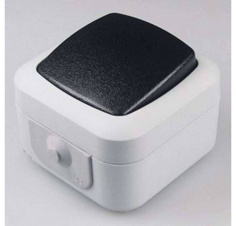 Lichtideen Schalter 1141 Feuchtraum IP-44 Wechselschalter 10 Ampere inklusive Rahmen (Schalter, Steckdose usw.lieferbar) von Lichtideen