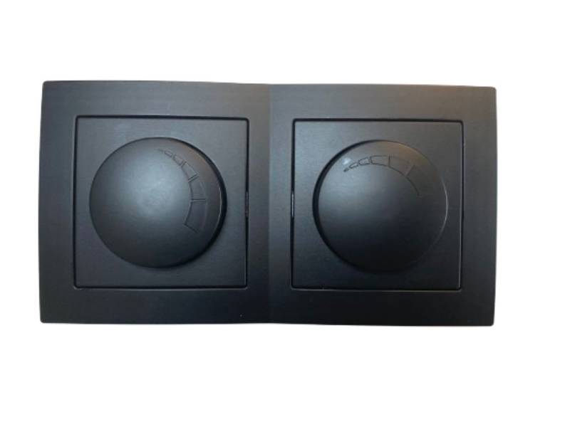 Lichtideen Schalter 2719 Levina sw/sw 2er Dimmer für elektronische Verbraucher (Taster, Schalter, Antennendose, Steckdose mit USB lieferbar) von Lichtideen