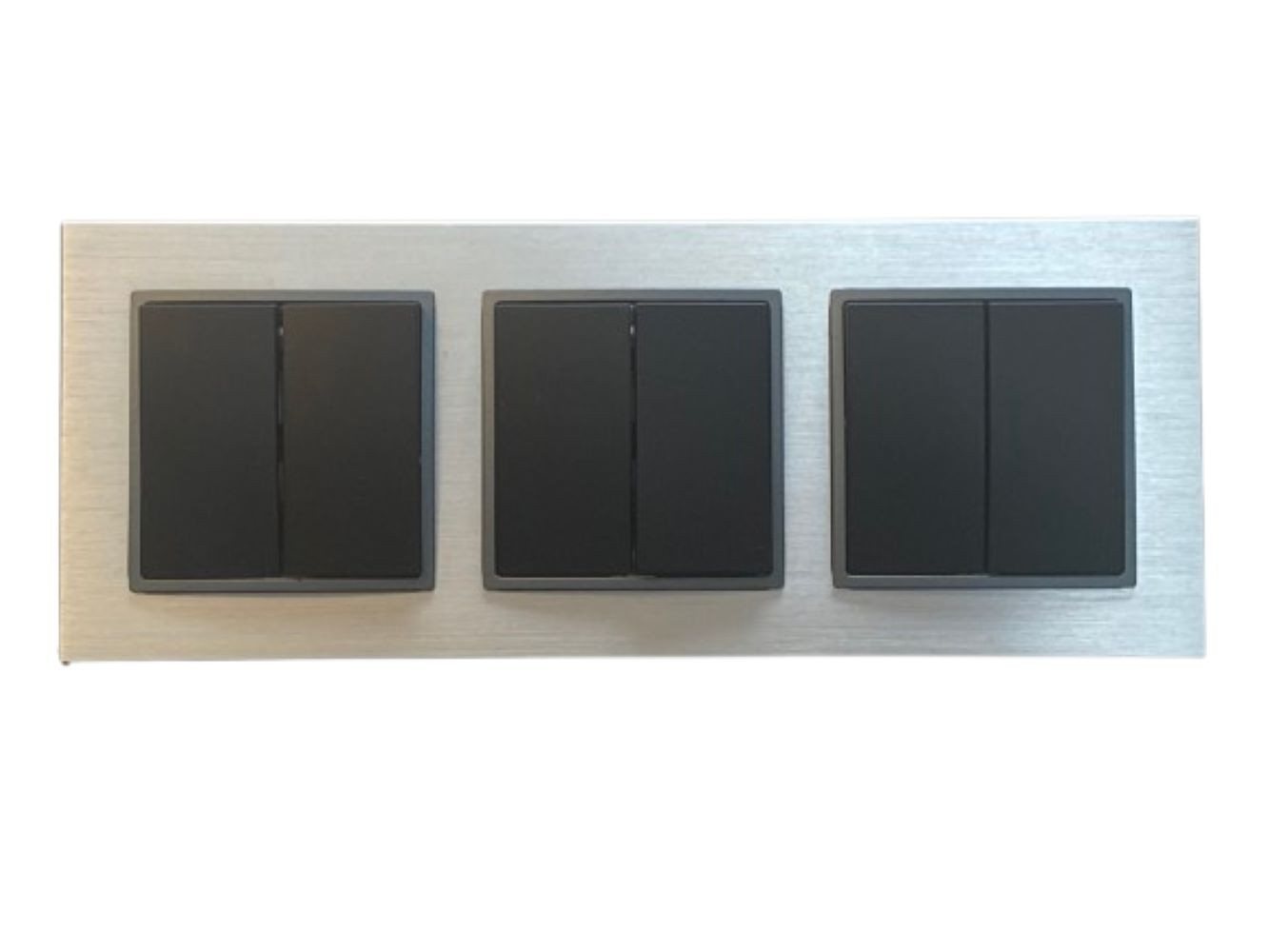 Lichtideen Schalter 2878 ABELKA ALU si/sw 3x Wechselschalter 2er 230 Volt 10 Ampere (Taster, Schalter, Anennendose, Steckdose mit USB lieferbar) von Lichtideen
