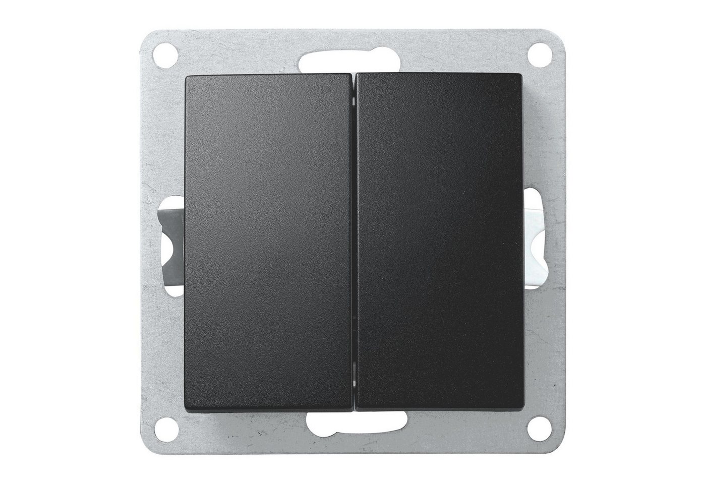 Lichtideen Schalter 2882 Einsatz schwarz Wechselschalter 2er 230 Volt 10 Ampere (Taster, Schalter, Anennendose, Steckdose mit USB lieferbar) von Lichtideen