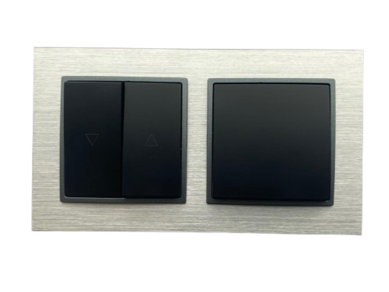 Lichtideen Schalter 3168 ABELKA ALU si/sw 1x Wechselschalter 1x Jalousie Taster (Taster, Schalter, Anennendose, Steckdose mit USB lieferbar) von Lichtideen