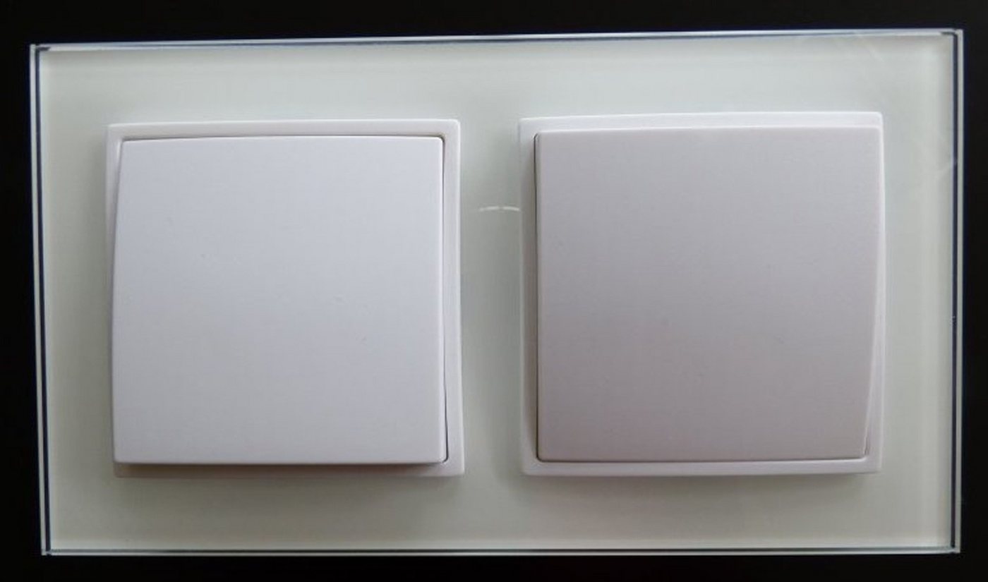 Lichtideen Schalter 7744 Abelka Nuovo weiß 2 x Wechselschalter 250 Volt (Taster, Schalter, Anennendose, Steckdose mit USB lieferbar) von Lichtideen