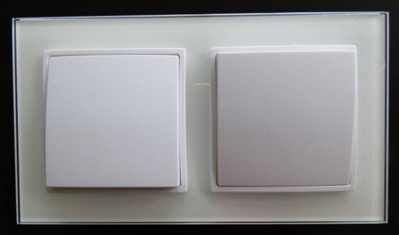 Lichtideen Schalter 7744 Abelka Nuovo weiß 2 x Wechselschalter 250 Volt (Taster, Schalter, Anennendose, Steckdose mit USB lieferbar) von Lichtideen