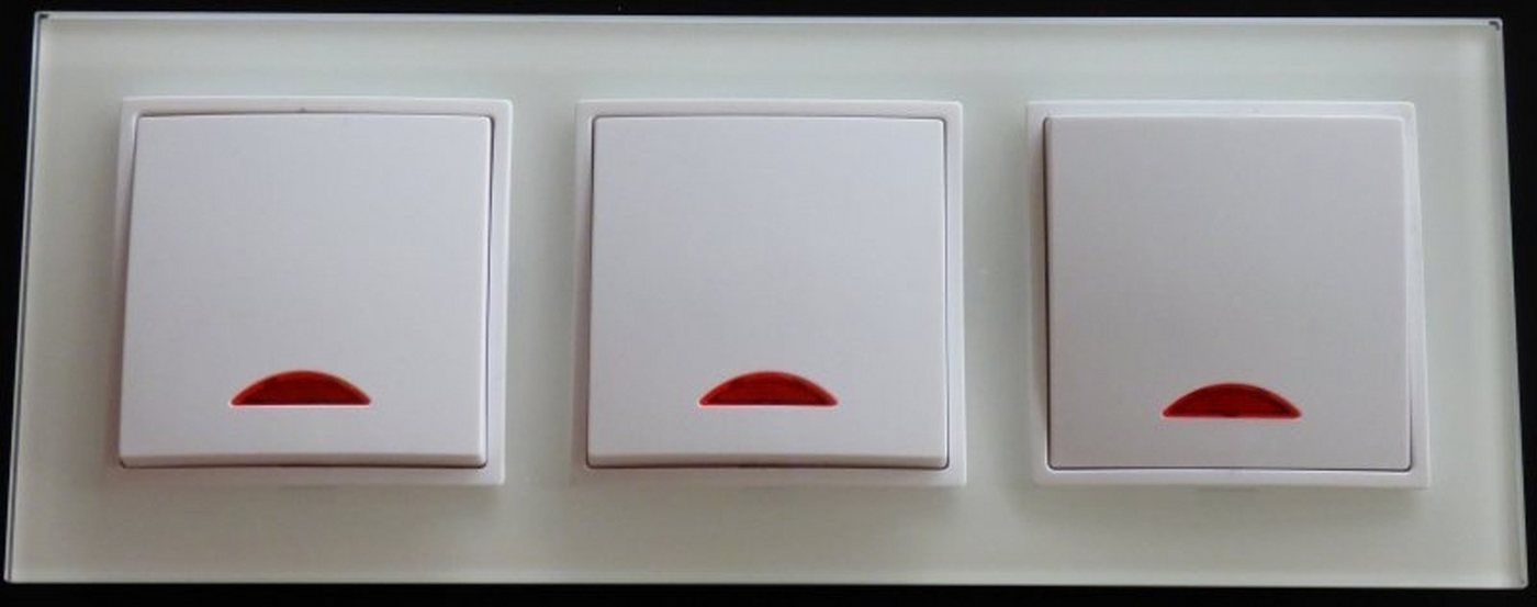 Lichtideen Schalter 7751 Abelka Nuovo weiß 3 x Schalter + Kontroll Lampe (Taster, Schalter, Anennendose, Steckdose mit USB lieferbar) von Lichtideen