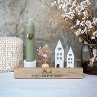 Freundin Geschenkset Mit Häuschen Und Trockenblumen, Glück Ist Einen Wie Dich Zu Haben, Kerzenenset Aus Holz von LichtliebeBodensee