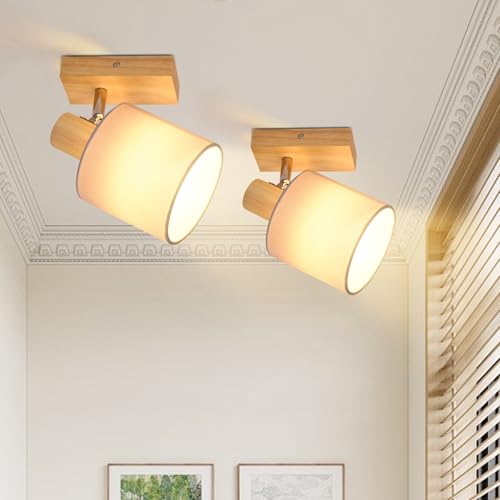 Lichtmaler Deckenlampe 1 Flammig Holz Flurlampe - Deckenleuchte Deckenstrahler E14 MAX 40W Deckenspots Strahler Vintage Schwenkbar 350° Flur Schlafzimmer Ohne Leuchtmittel, 2 Stück Lichtmaler Deckenlampe 1 Flammig Holz Flurlampe - Deckenleuchte Deckenstrahler E14 MAX 40W Deckenspots Strahler Vintage Schwenkbar 350° Flur Schlafzimmer Ohne Leuchtmittel, 2 Stück von Lichtmaler