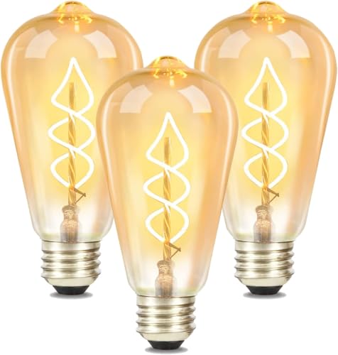 Lichtmaler Hängelampe E27 Leuchtmittel Edison Vintage - LED E27 3er Pack Lampe Warmweiß 2200K Retro Nostalgie, 3 Stück von Lichtmaler