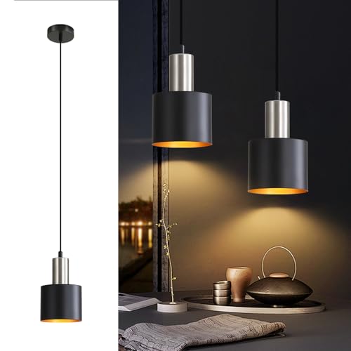 Lichtmaler Hängelampe Esstisch Pendelleuchte E27 Schwarz - Hängeleuchte Retro Schlafzimmerlampe Nachttisch Höhenverstellbar Küchenlampe Hängend Esszimmerlampe Vintage Industrial Max 40W, 2 Stück von Lichtmaler