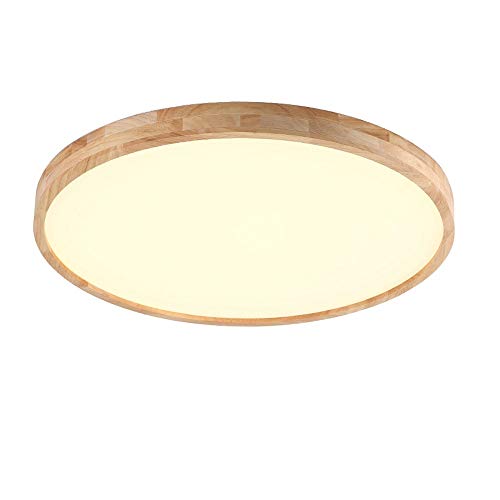 LED Deckenleuchte, Nordic Modern Holz Deckenlampe, 20W 1800lm(90Lm/W) Runde Holz Lampe für Wohnzimmer, Schlafzimmer, Büro, Kinderzimmer Leuchte Eiche Decke Licht Holzlampe, Φ30cm [Energieklasse A++] von Lichtsse