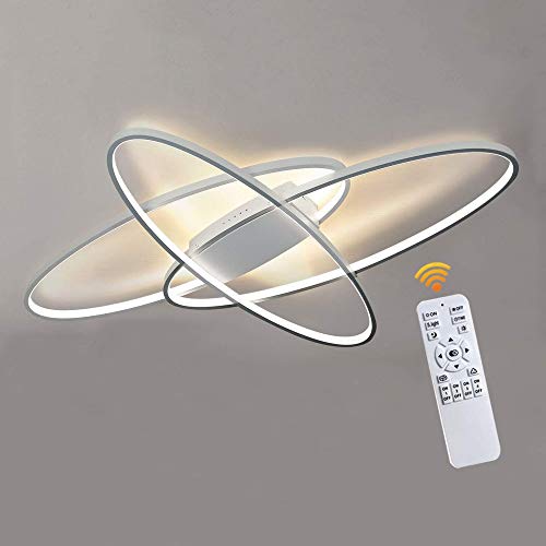 Lichtsse LED Dimmbar Deckenleuchte 46W 3220LM (70LM/W) Modern Weiß Wohnzimmerlampe Deckenlampe mit Fernbedienung Acryl-Schirm Innen Dekorative Deckenbeleuchtung Schlafzimmerlampe, Bürolampe von Lichtsse