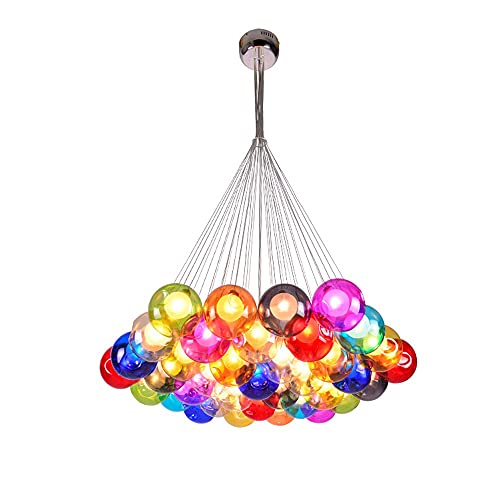 Lichtsse LED Kronleuchter Pendelleuchte Farbige Bubble Ball Lampe Hängelampe Glas Esszimmerlampe Für Mehrflammige Leuchten Buntglas Wohnzimmerlampe Modern Pendelleuchte Höhenverstellbare 120CM, 37Kopf Lichtsse LED Kronleuchter Pendelleuchte Farbige Bubble Ball Lampe Hängelampe Glas Esszimmerlampe Für Mehrflammige Leuchten Buntglas Wohnzimmerlampe Modern Pendelleuchte Höhenverstellbare 120CM, 37Kopf von Lichtsse