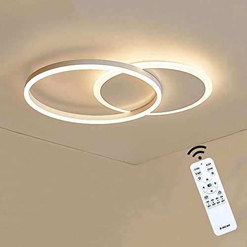 Lichtsse Moderne LED Deckenleuchte, 36W 3060lm Aluminium DeckenLampe, Mit Fernbedienung Dimmbar, Wohnzimmerlampe Moderne LED Deckenleuchten for Esszimmer, Schlafzimmer, Kinderzimmer, L55*W40*H6cm von Lichtsse