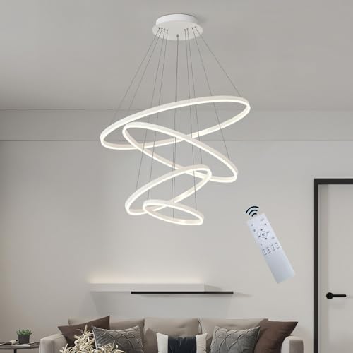Modern LED Pendelleuchte Ring, Wohnzimmerlamp, Kreis Hängeleuchte, Runde Hängelampe Aluminium 3000K-6000K Dimmbar Kronleuchte Mit Fernbedienung, Esszimmerlampe, Deckenleuchte Wohnzimmer ( Color : B-Wh Modern LED Pendelleuchte Ring, Wohnzimmerlamp, Kreis Hängeleuchte, Runde Hängelampe Aluminium 3000K-6000K Dimmbar Kronleuchte Mit Fernbedienung, Esszimmerlampe, Deckenleuchte Wohnzimmer ( Color : B-Wh von Lichtsse