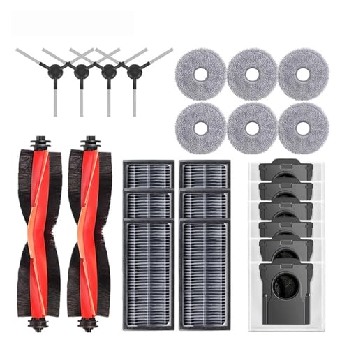Kompatibel mit Dreame L10s Ultra Gen 2 / L30s Ultra Roboterstaubsauger Ersatzteile Hauptseitenbürsten Wischtücher HEPA-Filter Staubbeutel Zubehör(Plum) von Licipe