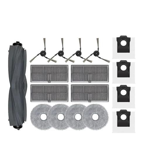 Kompatibel mit Dreame X40 Ultra, X40 Pro, S30 Pro Ultra. Zubehör, Haupt-/Seitenbürste, Hepa-Filter, Wischtuch, Staubbeutelersatz(17pcs) von Licipe
