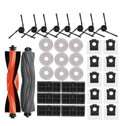 Kompatibel mit Dreame X40 Ultra / X40 Pro Roboterstaubsauger Ersatzteile Hauptseitenbürsten Mopptücher HEPA-Filter Staubbeutel Zubehör(Gold) von Licipe