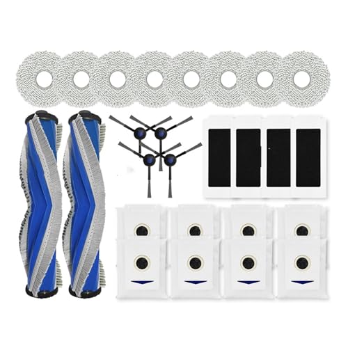 Kompatibel mit Ecovacs Debot T30 Pro Omni / T30 OMNI/YEEDI M12 Pro+ Teile Roller Seitenbürste Hepa-Filter Staubbeutel Mopptuchhalterung(Orange) von Licipe