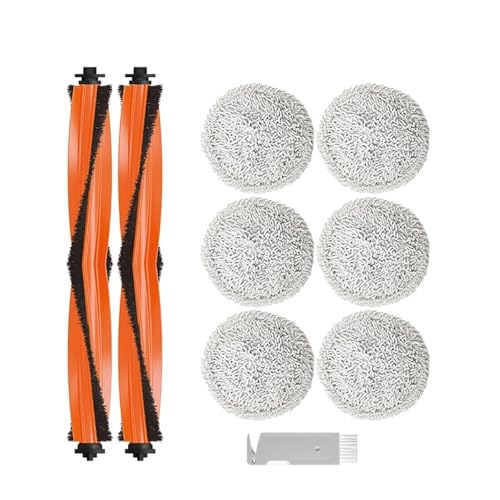 Kompatibel mit Mijia Pro STYTJ06ZHM Selbstreinigendem Roboter-Staubsaugerzubehör. Hauptwalze, Seitenbürstenabdeckung, HEPA-Filter, Wischtuchteile(Orange) von Licipe