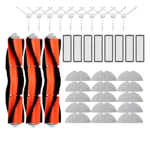 Kompatibel mit Xiaomi Mijia 1C 1T Mi Roboterstaubsaugerzubehör Dreame F9 Hepa-Filter Hauptseitenbürste Wischtuch Ersatzteile(Clear) von Licipe