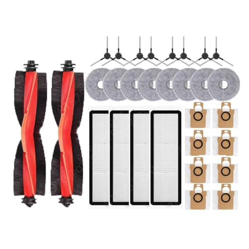Kompatibel mit Xiaomi Roboterstaubsauger D109GL / X20 Max Teile Zubehör Wischtuch Staubbeutel Hauptbürste Seitenbürste Hepa-Filter Ersatz(Set-30PCS) von Licipe