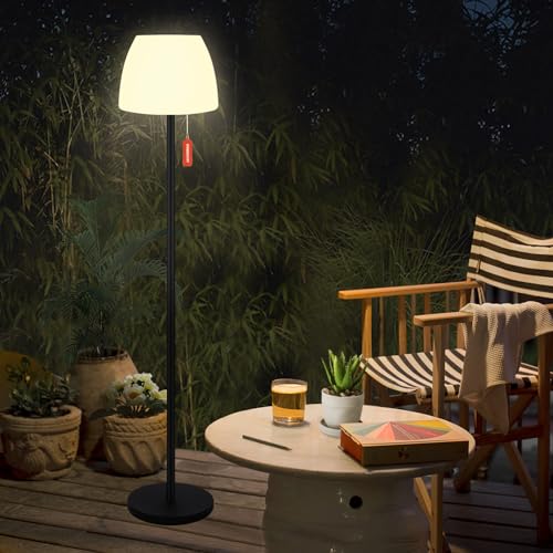 Licmic Solar Stehlampe Outdoor Stehlampe mit Lichtsensor,Dimmbar Warmweiß und RGB Stehlampe Kabellos stehleuchte Aufladbar Akku Stehlampe Wasserdicht LED Stehlampe Außen für Terrassen、Garten. von Licmic