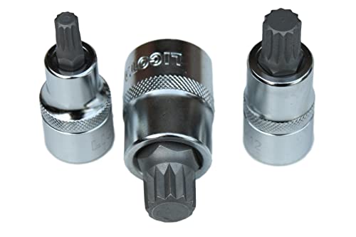 Bit-Einsatz 1/2" Spline-Nuss Vielzahn M8 XZN/Cr-V (S2) von Licota