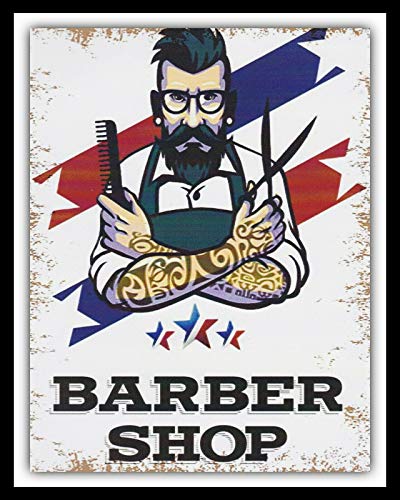 Barber Shop Metallschild "Friseur Hair Cut Turkish Shave", Blechschild, 30,5 x 20,3 cm von Licpact