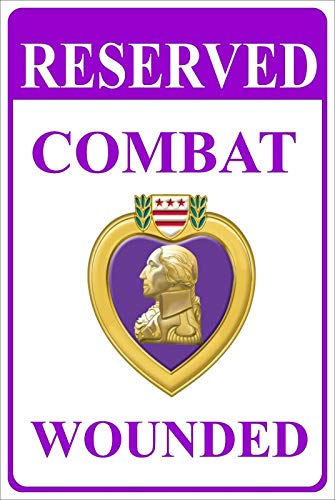 Blechschild "Reserved Combat Wounded Park", 30,5 x 20,3 cm von Licpact