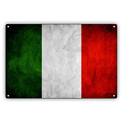 Blechschild mit italienischer Landesflagge, Vintage-Look, Wanddekoration, 30,5 x 20,3 cm Blechschild mit italienischer Landesflagge, Vintage-Look, Wanddekoration, 30,5 x 20,3 cm von Licpact
