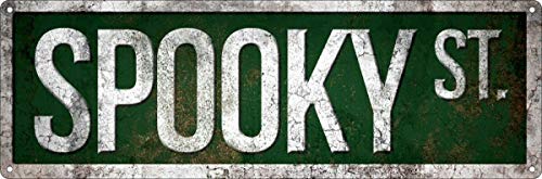 Licpact Blechschild, Gruselige Straße, Wanddekoration, 40,6 x 10,2 cm von Licpact