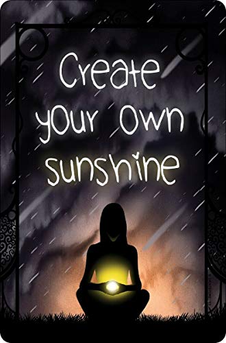 Licpact Blechschild "Create Your Own Sunshine", Metallschild, Wanddekoration, 30,5 x 20,3 cm von Licpact