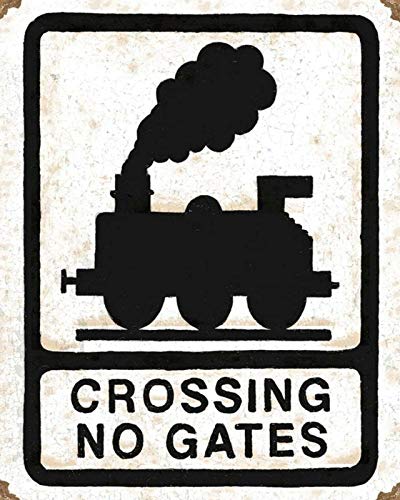 Licpact Blechschild "Crossing No Gates Train Railway Station, Hornby", 30,5 x 20,3 cm von Licpact