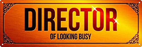 Licpact Blechschild Director of Looking Busy Metallschild, Wanddekoration, 40,6 x 10,2 cm von Licpact