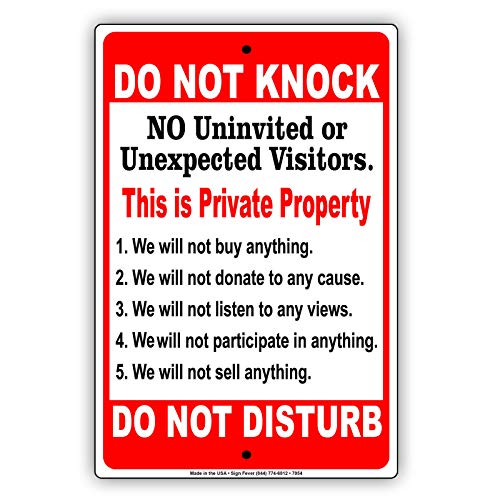 Licpact Blechschild "Do Not Knock No Uninvited Or Unexpected Visitors", 30,5 x 20,3 cm Licpact Blechschild "Do Not Knock No Uninvited Or Unexpected Visitors", 30,5 x 20,3 cm von Licpact