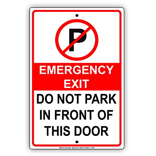 Licpact Blechschild "Emergency Exit Do Not Park in Front of This Door Instead", 30,5 x 20,3 cm Licpact Blechschild "Emergency Exit Do Not Park in Front of This Door Instead", 30,5 x 20,3 cm von Licpact