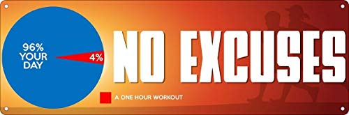 Licpact Blechschild "No Excuses", motivierendes Metallschild, Wanddekoration, 40,6 x 10,2 cm von Licpact