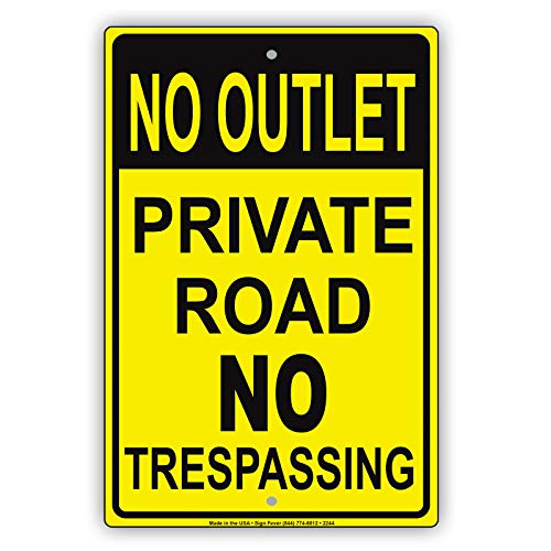 Licpact Blechschild "No Outlet Private Road No Trespassing Property", 30,5 x 20,3 cm Licpact Blechschild "No Outlet Private Road No Trespassing Property", 30,5 x 20,3 cm von Licpact