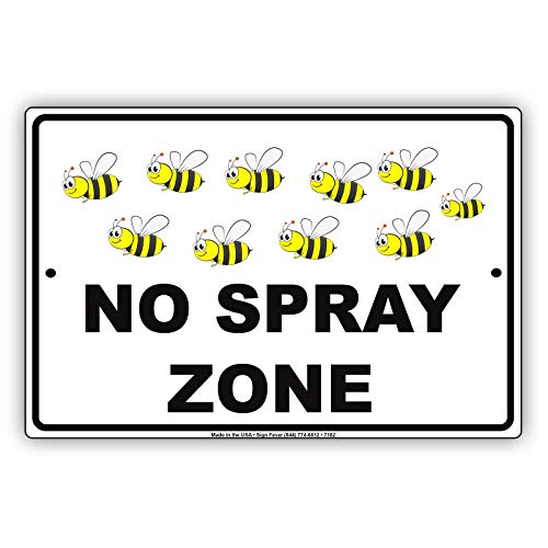 Licpact Blechschild "No Spray Zone Bees Toxic Organic Farm Instead", 30,5 x 20,3 cm von Licpact