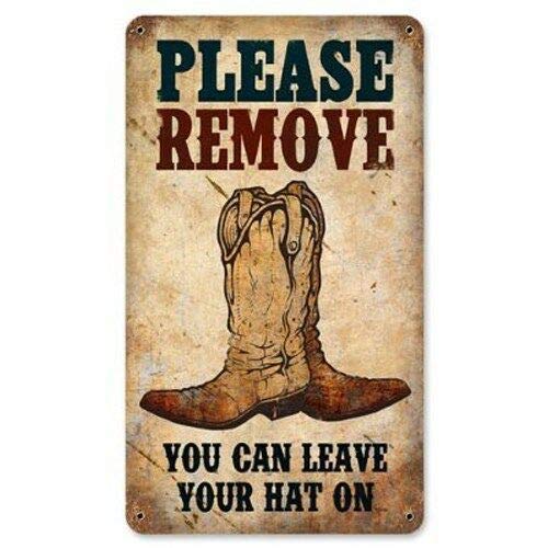 Licpact Blechschild "Please Remove Boots", Western-Cowboy, 30,5 x 20,3 cm von Licpact