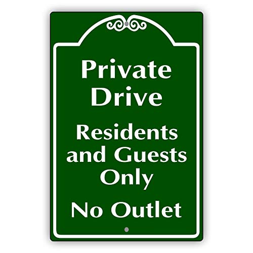 Licpact Blechschild "Private Drive Residents and Guests Only No Outlet", 30,5 x 20,3 cm Licpact Blechschild "Private Drive Residents and Guests Only No Outlet", 30,5 x 20,3 cm von Licpact