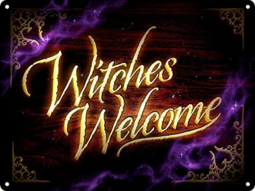 Licpact Blechschild Witches Welcome Metallschild Wanddekoration 30,5 x 20,3 cm Licpact Blechschild Witches Welcome Metallschild Wanddekoration 30,5 x 20,3 cm von Licpact