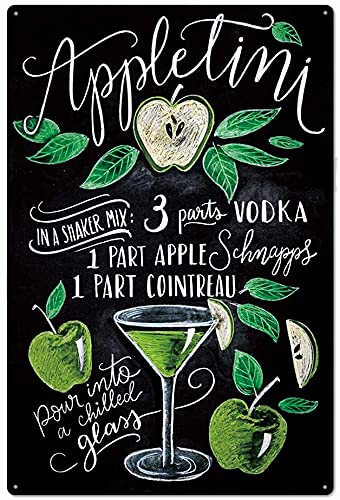 Licpact Blechschild mit Apple-Timi-Rezept-Rezept, Wandkunst, 30,5 x 20,3 cm von Licpact