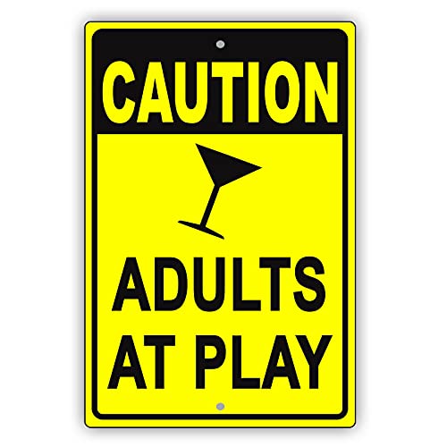 Licpact Blechschild mit Aufschrift "Caution Adults at Play Party Zone", lustig, 30,5 x 20,3 cm Licpact Blechschild mit Aufschrift "Caution Adults at Play Party Zone", lustig, 30,5 x 20,3 cm von Licpact