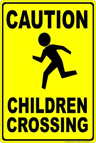 Licpact Blechschild mit Aufschrift "Caution Children Crossing", 20,3 x 30,5 cm Licpact Blechschild mit Aufschrift "Caution Children Crossing", 20,3 x 30,5 cm von Licpact